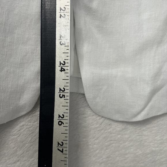 Madewell Womens Linen Vest Size 14 White Button Front Cut Away Tailored Lined - Picture 9 of 10